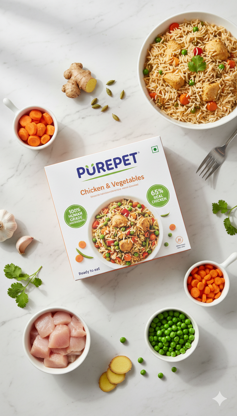 PUREPET Chef's Style Chicken & Vegetables - Human-Grade Complete Dog Food with Real Chicken (300g)