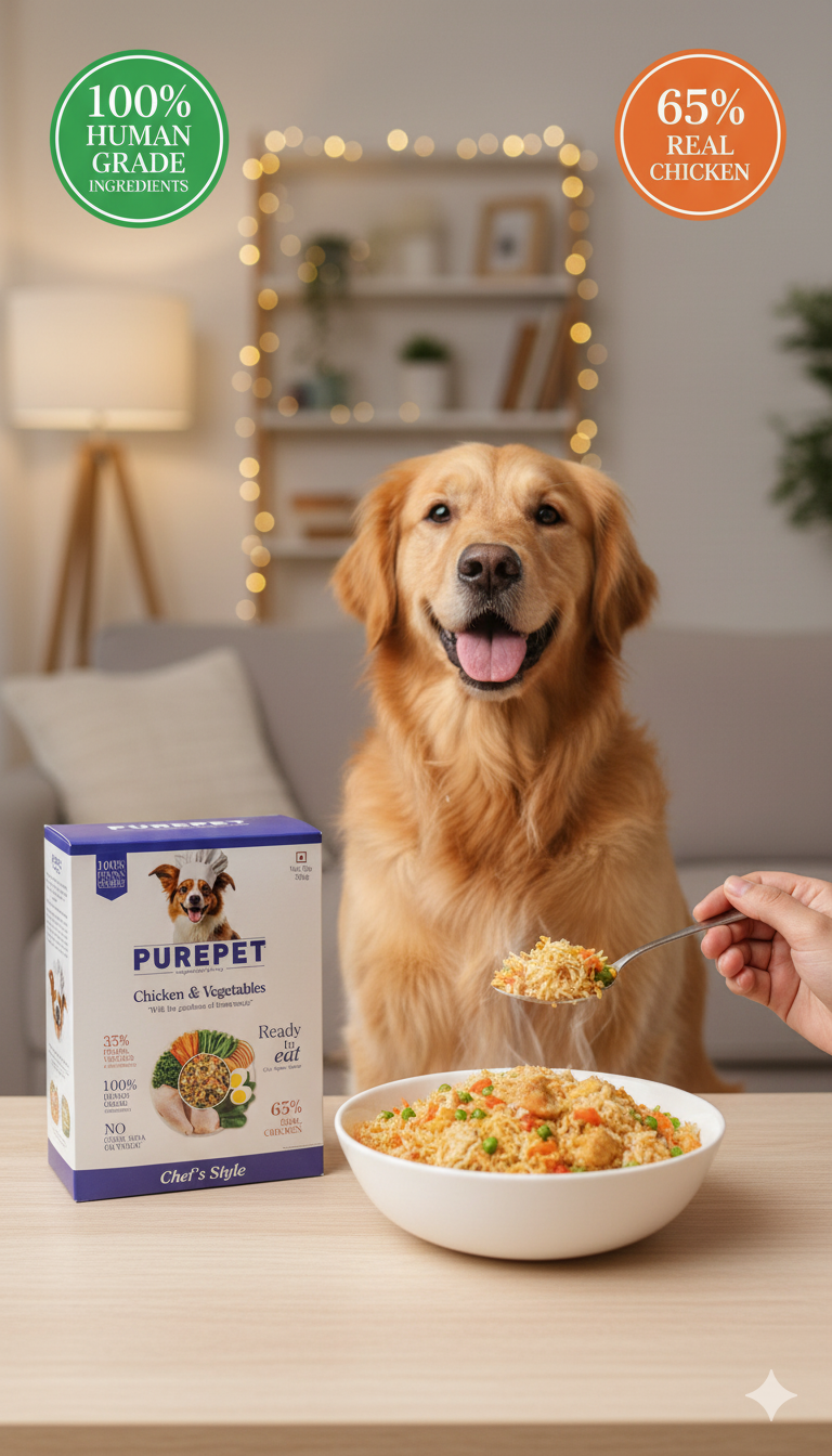 PUREPET Chef's Style Chicken & Vegetables - Human-Grade Complete Dog Food with Real Chicken (300g)
