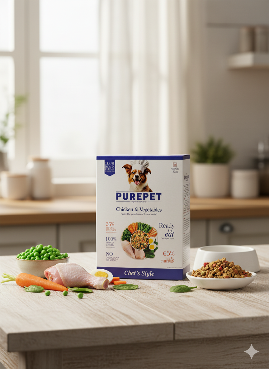 PUREPET Chef's Style Chicken & Vegetables - Human-Grade Complete Dog Food with Real Chicken (300g)