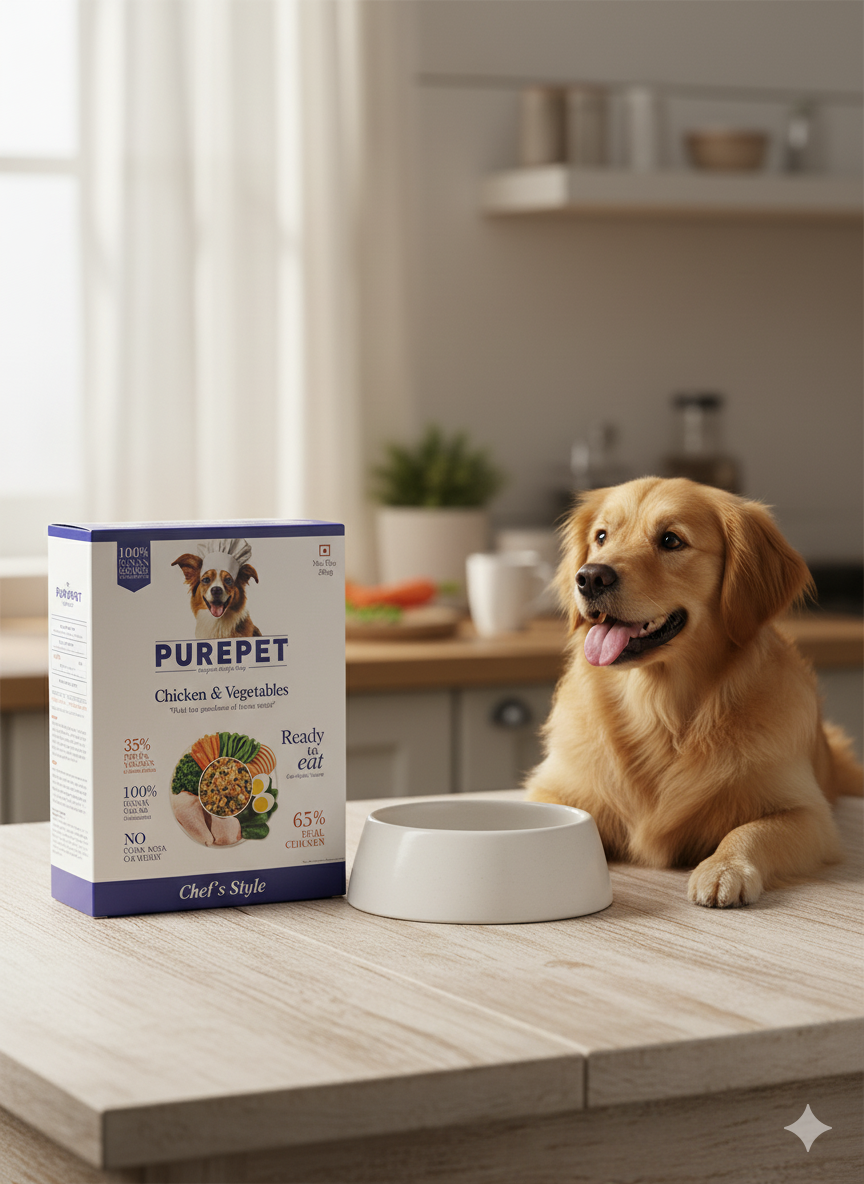 PUREPET Chef's Style Chicken & Vegetables - Human-Grade Complete Dog Food with Real Chicken (300g)