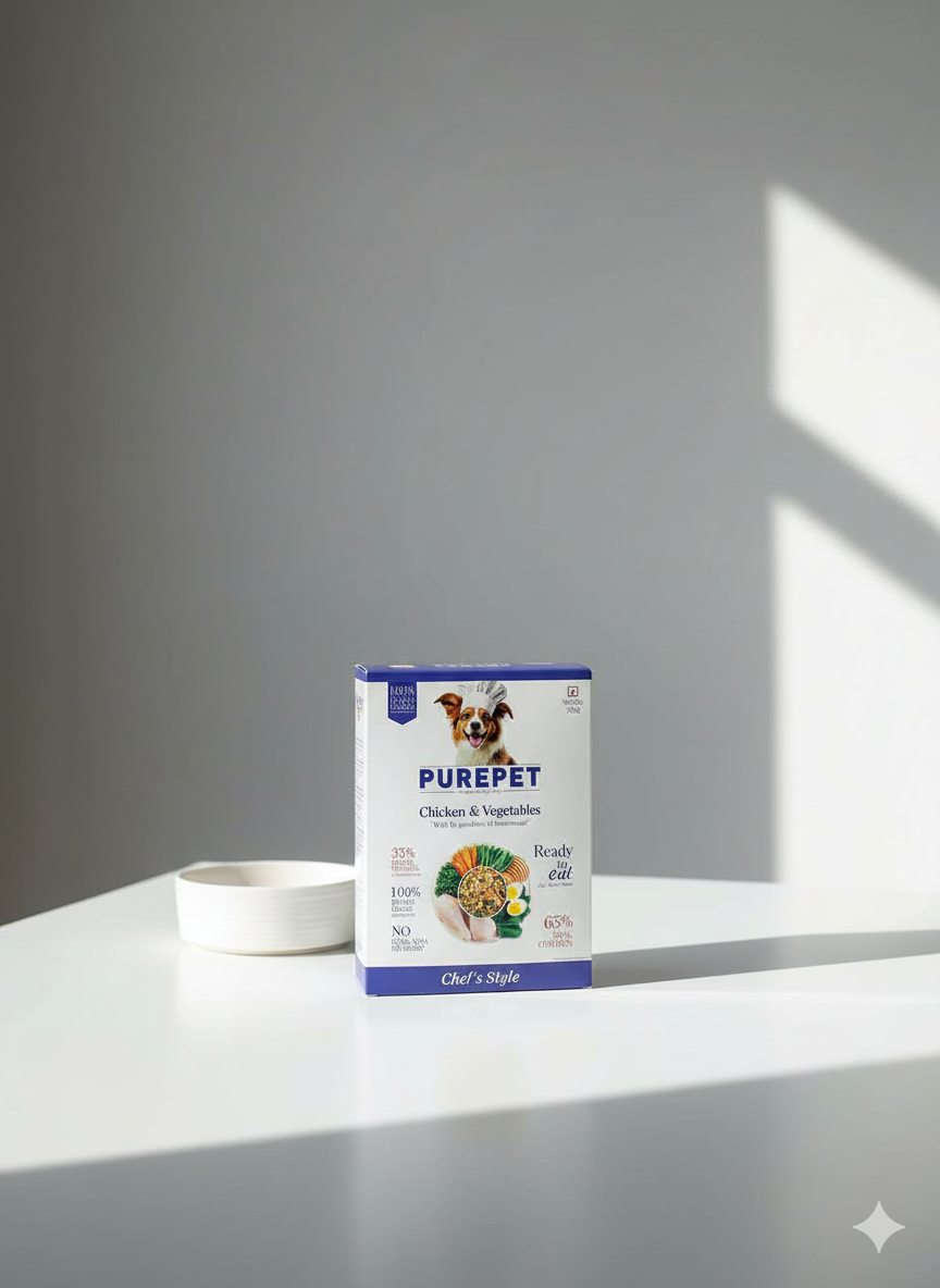 PUREPET Chef's Style Chicken & Vegetables - Human-Grade Complete Dog Food with Real Chicken (300g)