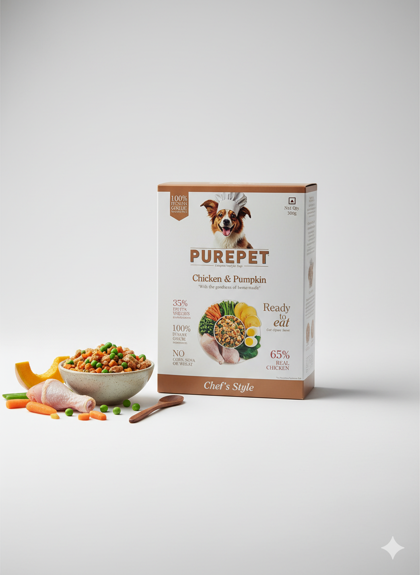 Purepet Chef's Style Homemade Meals - Chicken & Pumpkin Complete Dog Food (300g)