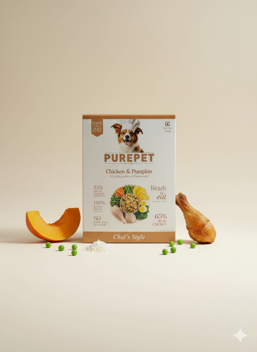 PUREPET Chef's Style Mutton Biryani - Human-Grade Complete Dog Food with Real Meat (300g)